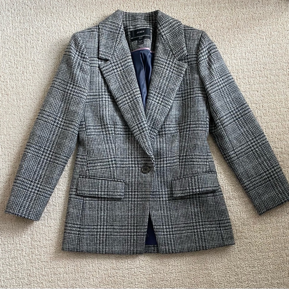 J. Crew Willa Blazer in Houndstooth Wool